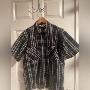 Ben Davis Short Sleeve Plaid Half-Zip Work Shirt